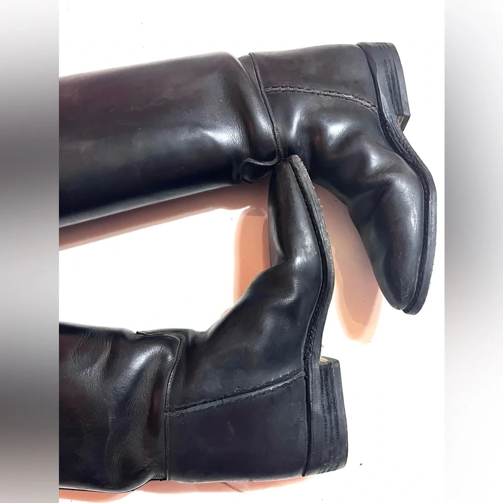 Petrie Black Leather Equestrian Dressage Pull On Women's Riding Boots